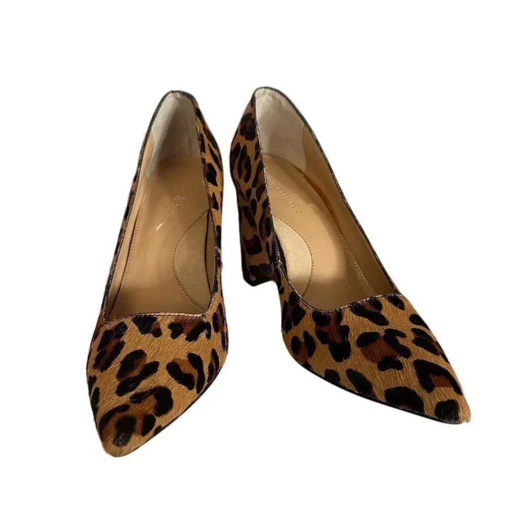 Banana Republic Women's Leopard Print Block Heel Pumps Size 6M Formal Shoes‎ - Picture 2 of 10